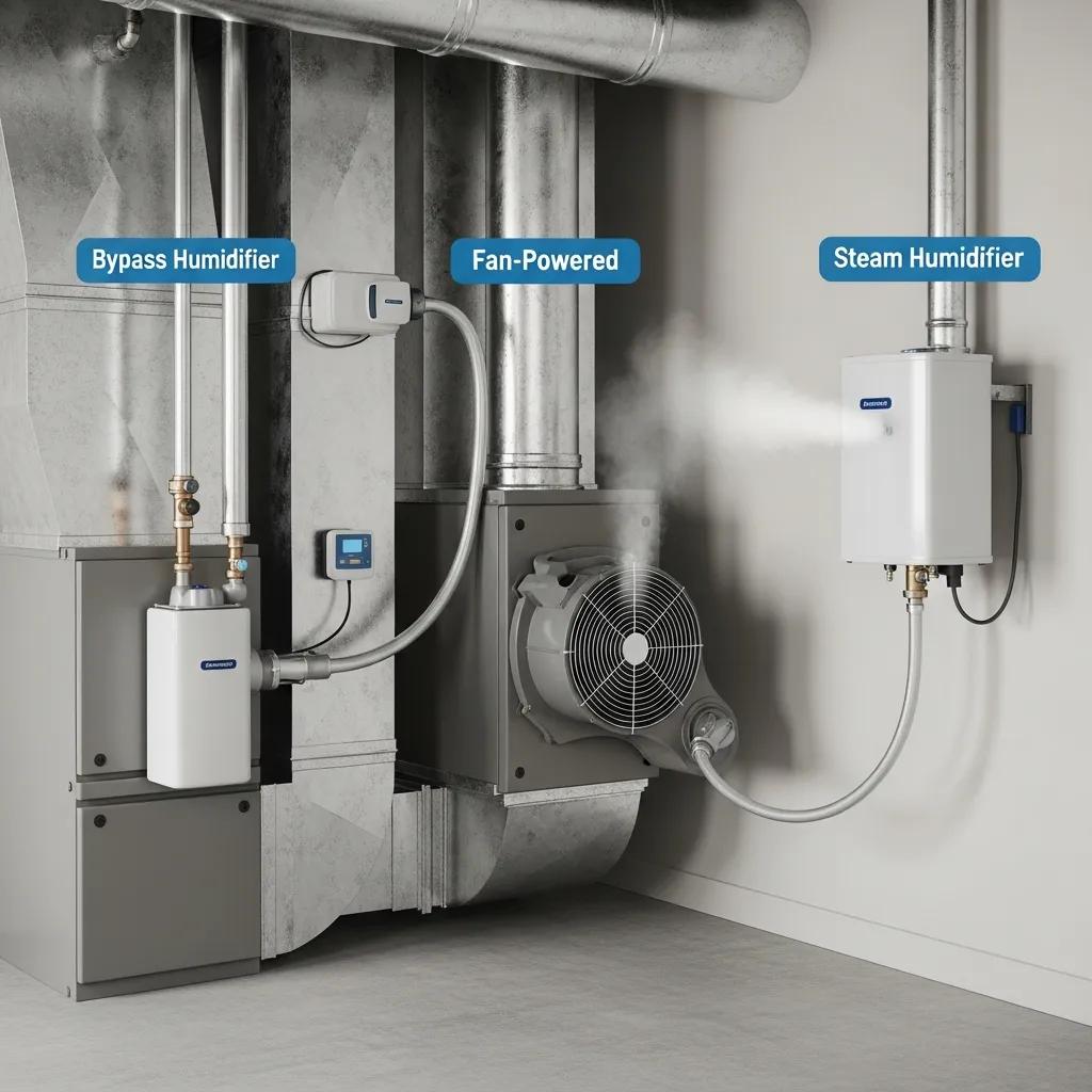 different-types-of-whole-home-humidifiers-displayed-in-a-home-setting