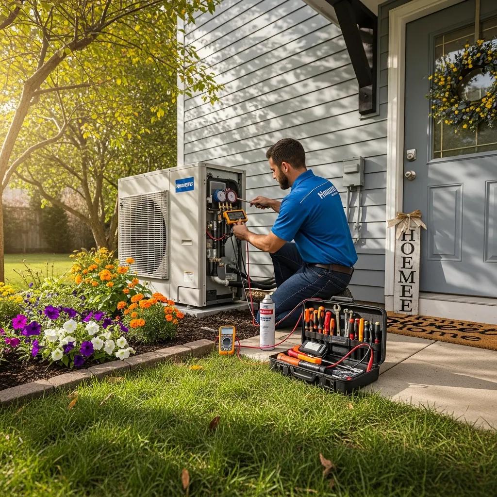 technician-maintaining-a-residential-heat-pump-system-in-a-cozy-home-environment